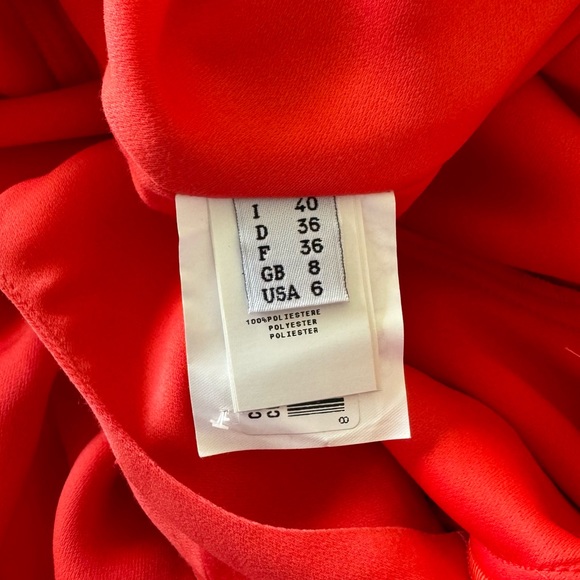 Cedric Charlier Orange Short Sleeve Midi Form Fitting Inverted Hem Dress - Picture 3 of 12